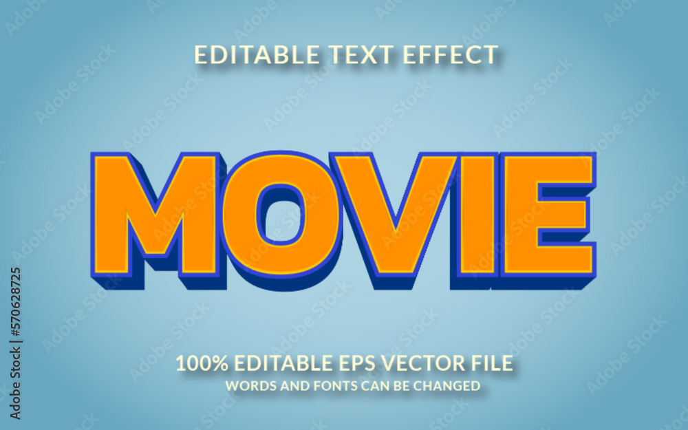 Movie Editable text effect