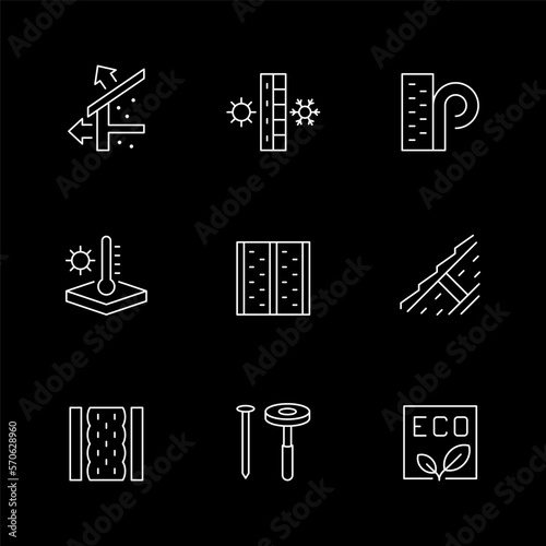 Set line icons of insulation