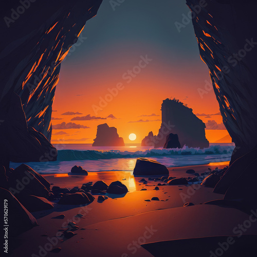Beautiful Beach Coastal Summer Sunset / Sunrise