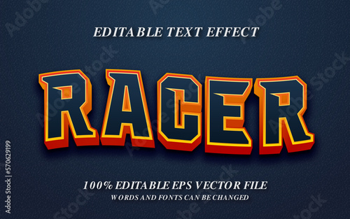 Racer editable text effect