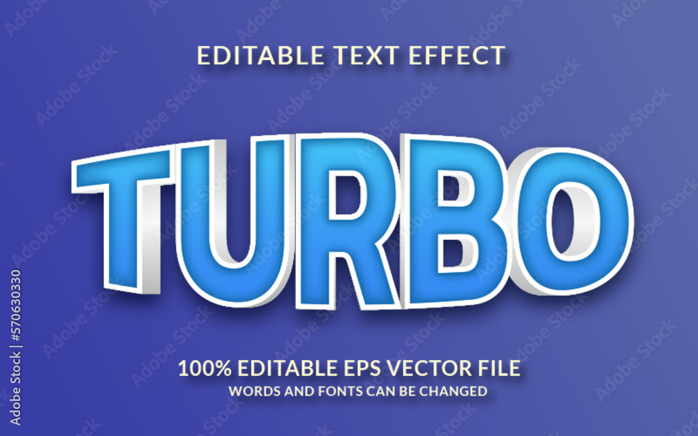 Turbo Editable text effect