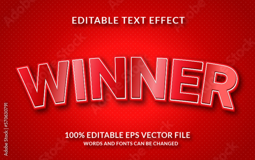 Winner Editable text effect