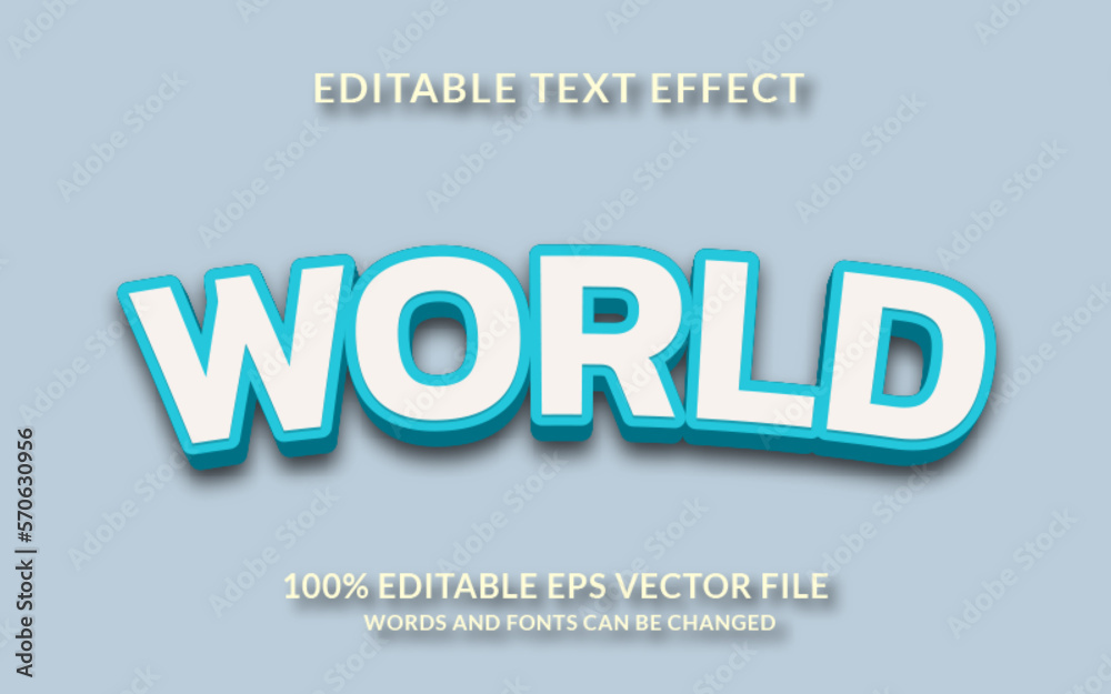 Fototapeta premium World Editable text effect