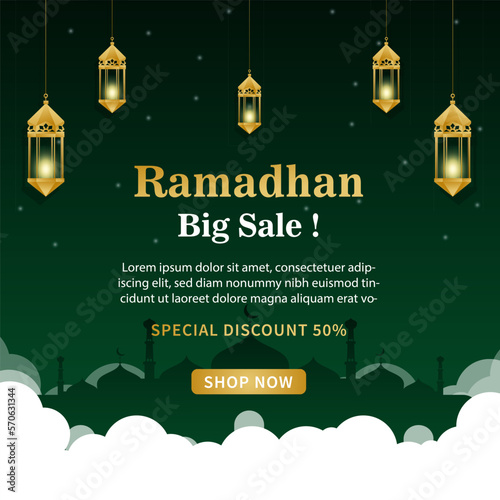 Vector Ramadan sale social media and Instagram post