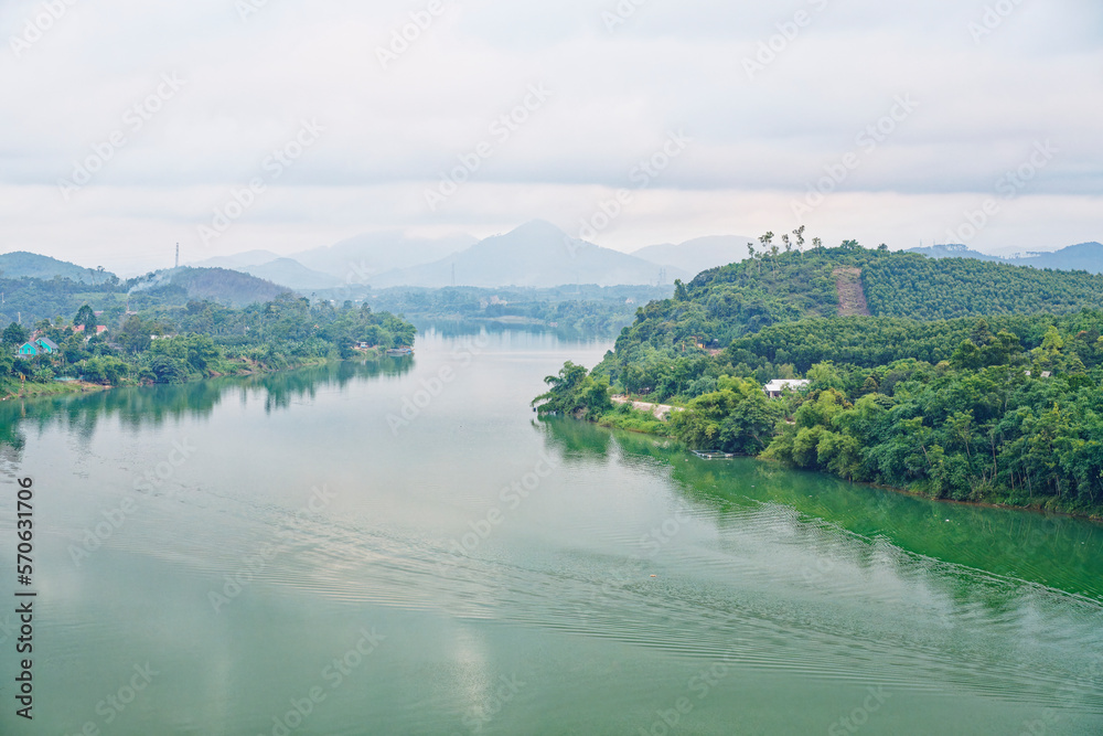 View of Perfume River from Vong Canh Hill in Hue, Vietnam
