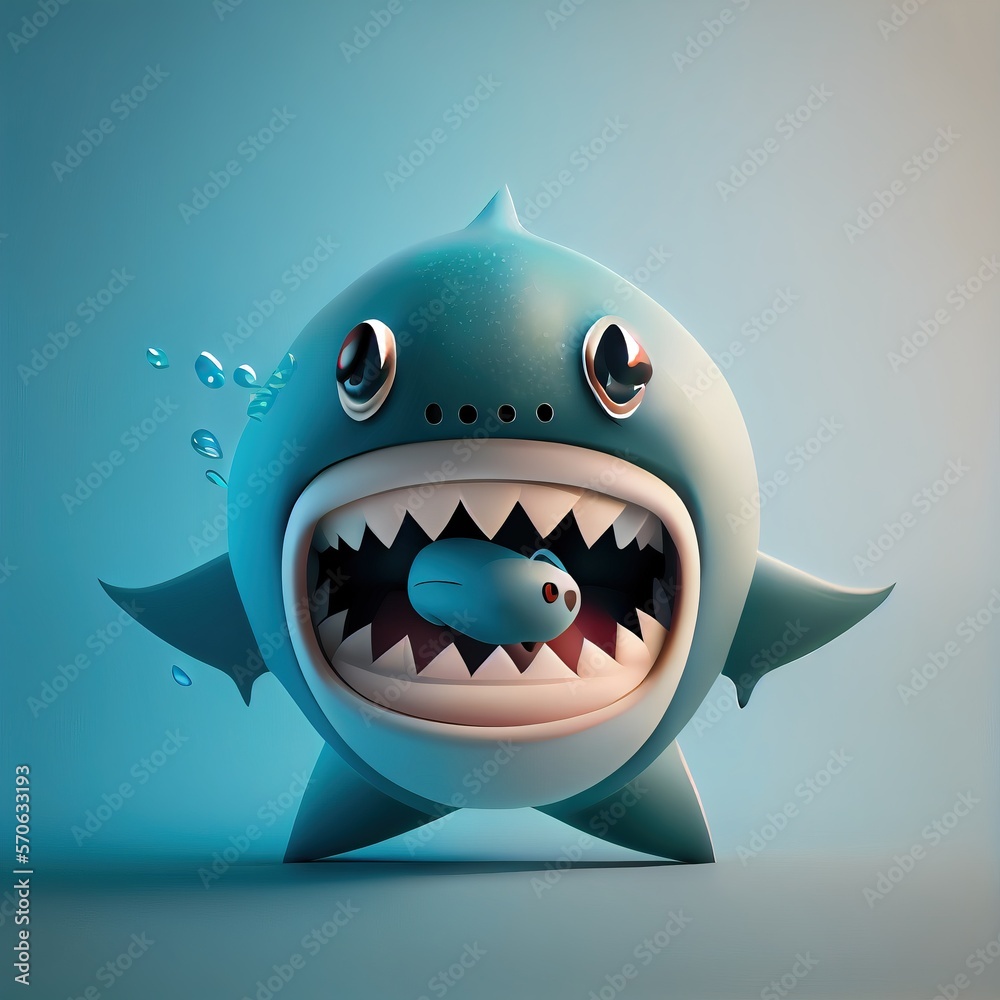 cartoon shark has a buddy, generative ai cartoon shark has a buddy, generative ai