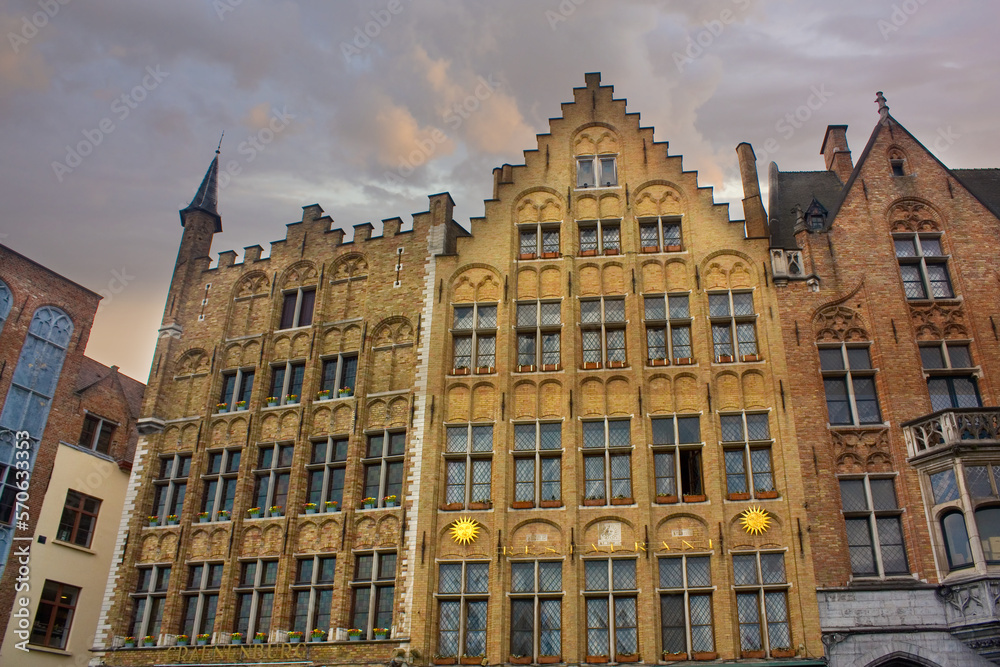 Medieval houses in downtown in Brugge, Belgium