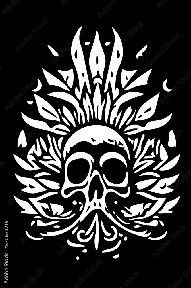 tribal skull tattoo
