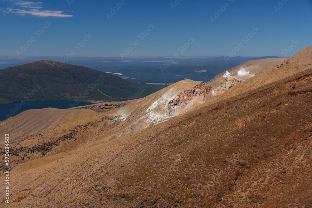 Volcanic smoke at Tongariro National Park, New Zealand