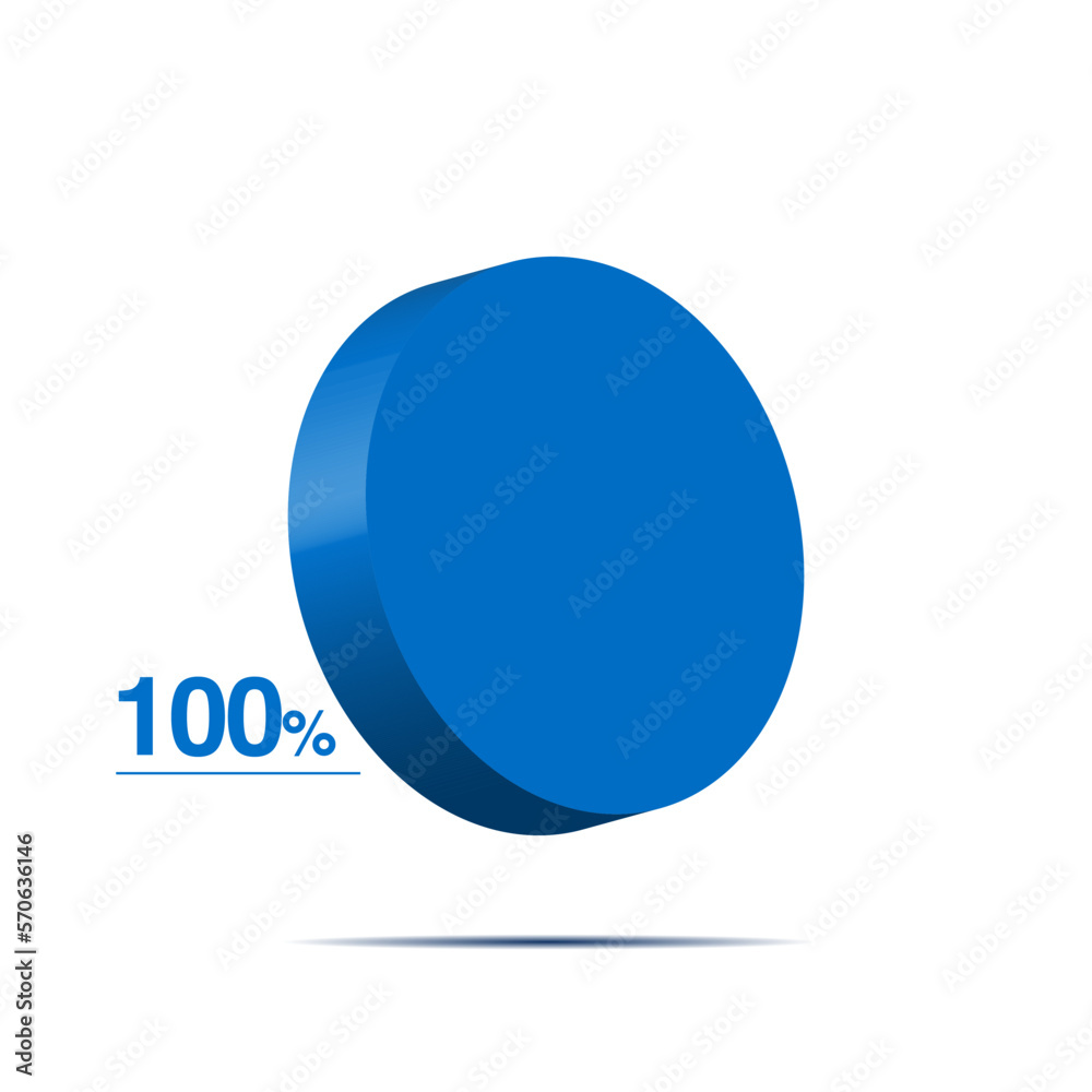 one hundred 100 percent 3d Isometric pie chart diagram for business presentation. Vector infographics illustration eps. one hundred 100 percent 3d Isometric pie chart diagram for business presentation. Vector infographics illustration eps.