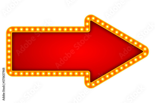 Retro arrow lightbox billboard vintage frame sign board
