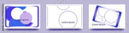 シンプルな広告や名刺デザインの　円と影のベクターカードセット