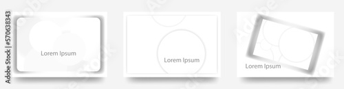 シンプルな広告や名刺デザインの　円と影のベクターカードセット