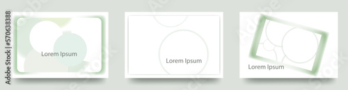 シンプルな広告や名刺デザインの　円と影のベクターカードセット