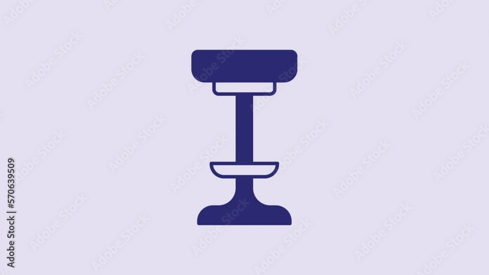 Blue Chair icon isolated on purple background. 4K Video motion graphic animation Blue Chair icon isolated on purple background. 4K Video motion graphic animation