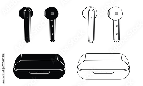 Wireless headphone symbol modern simple vector and outline icon