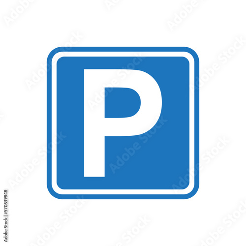 parking sign isolated on white.