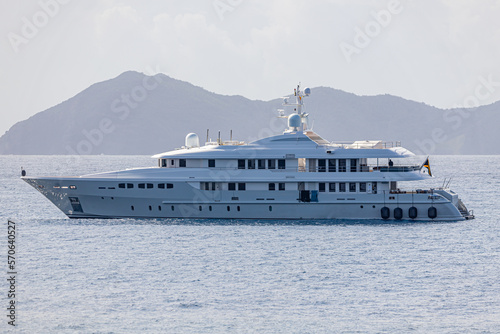 Mega Yachts anchored in Indian Bay, Saint Vincent and the Grenadines