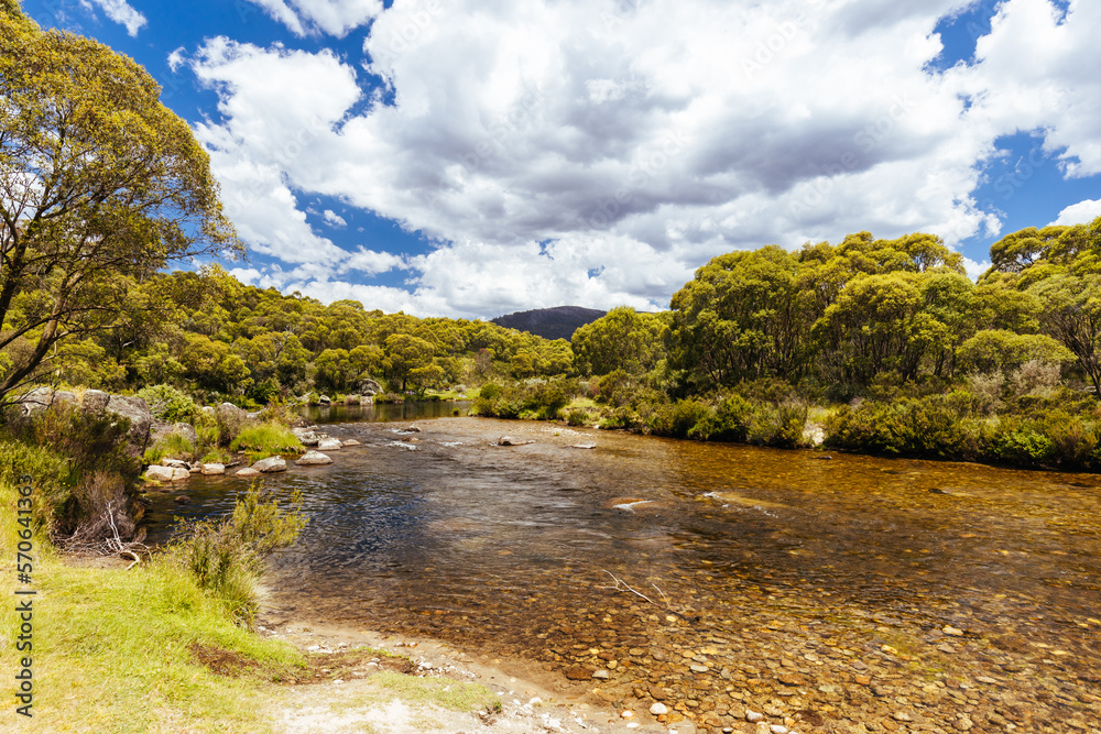Lake Crackenback and Thredo River in Australia Lake Crackenback and Thredo River in Australia