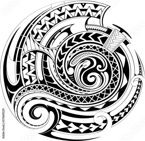 Polynesian ethnic style tattoo