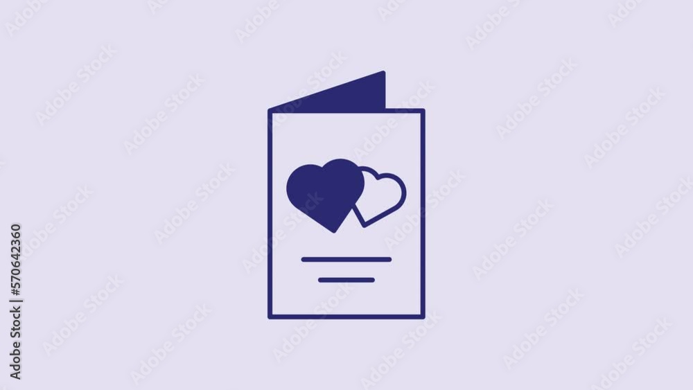 Blue Valentines day flyer with heart icon isolated on purple background. Celebration poster template for invitation or greeting card. 4K Video motion graphic animation Blue Valentines day flyer with heart icon isolated on purple background. Celebration poster template for invitation or greeting card. 4K Video motion graphic animation