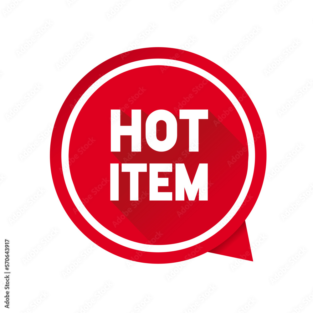 Hot item banner speech bubble icon design. Business concept. Modern vector illustration. Hot item banner speech bubble icon design. Business concept. Modern vector illustration.