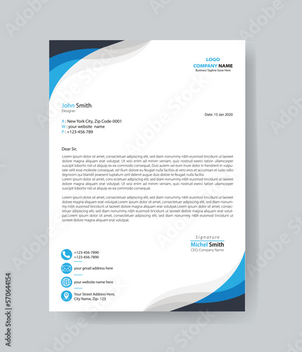 Modern Corporate Business Letterhead Design Template . Creative modern business letterhead design template for your project.