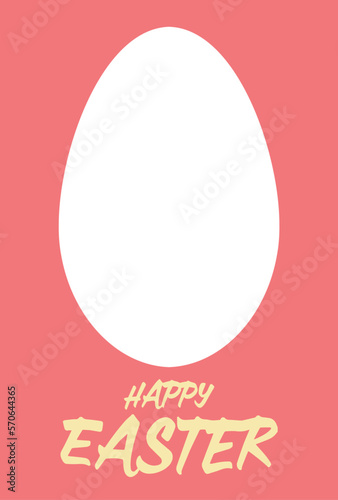 たまご型フレームとHAPPY EASTERの文字のイースター向けグリーティングカード