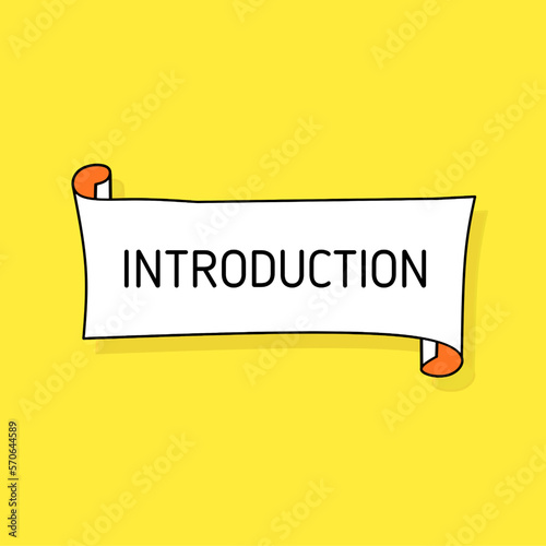 Introduction text on white paper. The concept of business, technology, the Internet. Flat vector quote design.