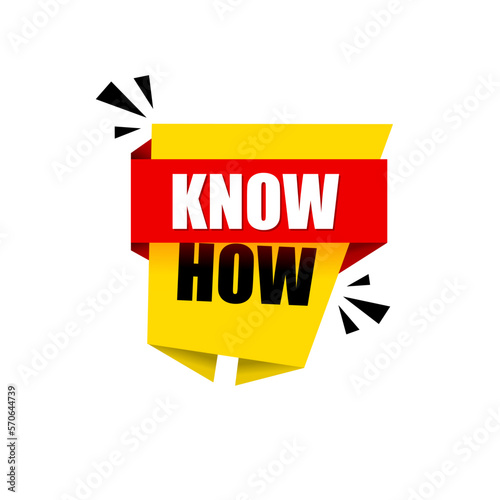 Know how symbol banner vector template. Business and know how knowledge or education concept. Flat design.