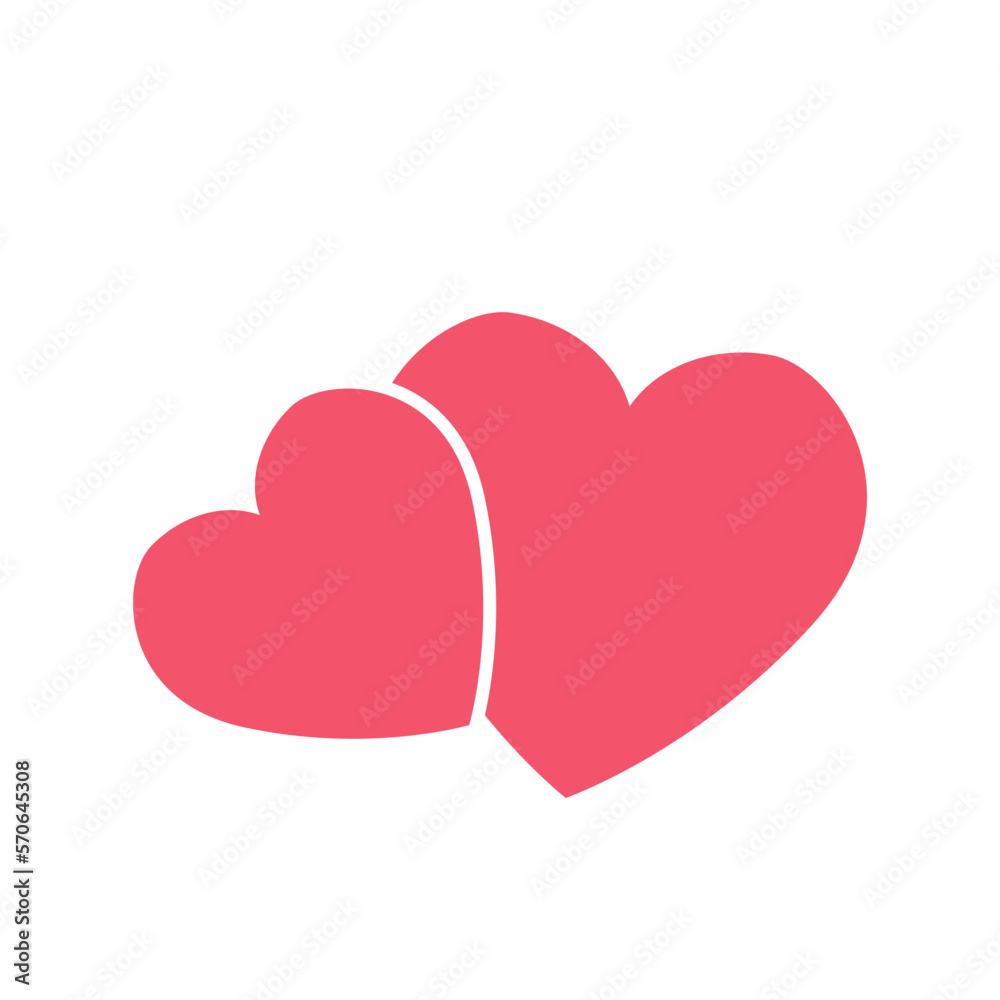 two pink heart illustration. design for valentine's day. Collection of Love Heart Symbol Icons . Love Illustration Set with Solid and Outline Vector Hearts two pink heart illustration. design for valentine's day. Collection of Love Heart Symbol Icons . Love Illustration Set with Solid and Outline Vector Hearts