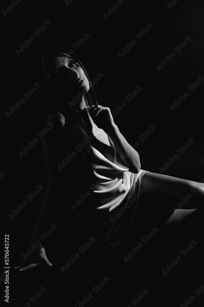 sexy black and white photos of a girl silhouette StockFoto Adobe Stock