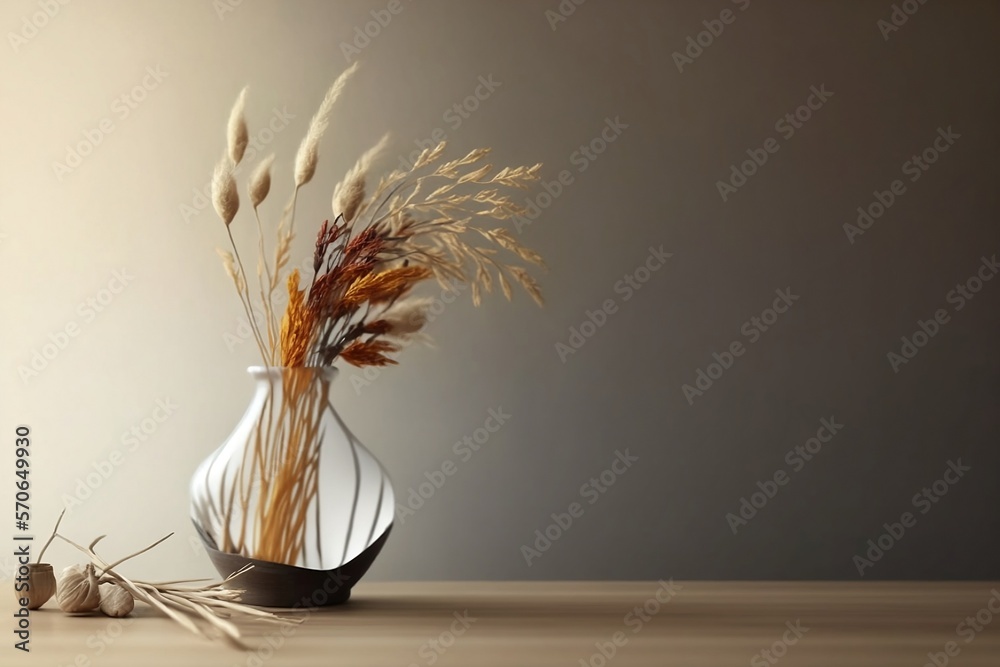 Vase With Dried Grass