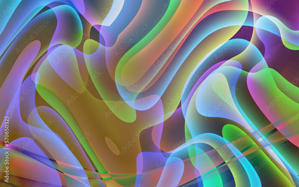 Abstract vibrant neon fluid free distorted dynamic flowing ripple ...