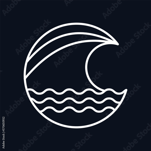 Vector illustration surfing theme badge design. For t-shirt prints, posters, stickers and other uses.