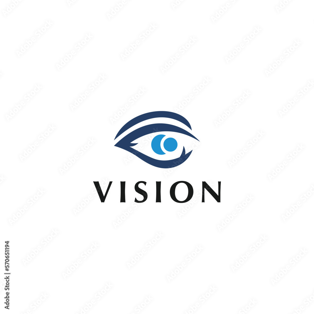 Vision logo concept. Flat line eye icon design template. Vision logo concept. Flat line eye icon design template.