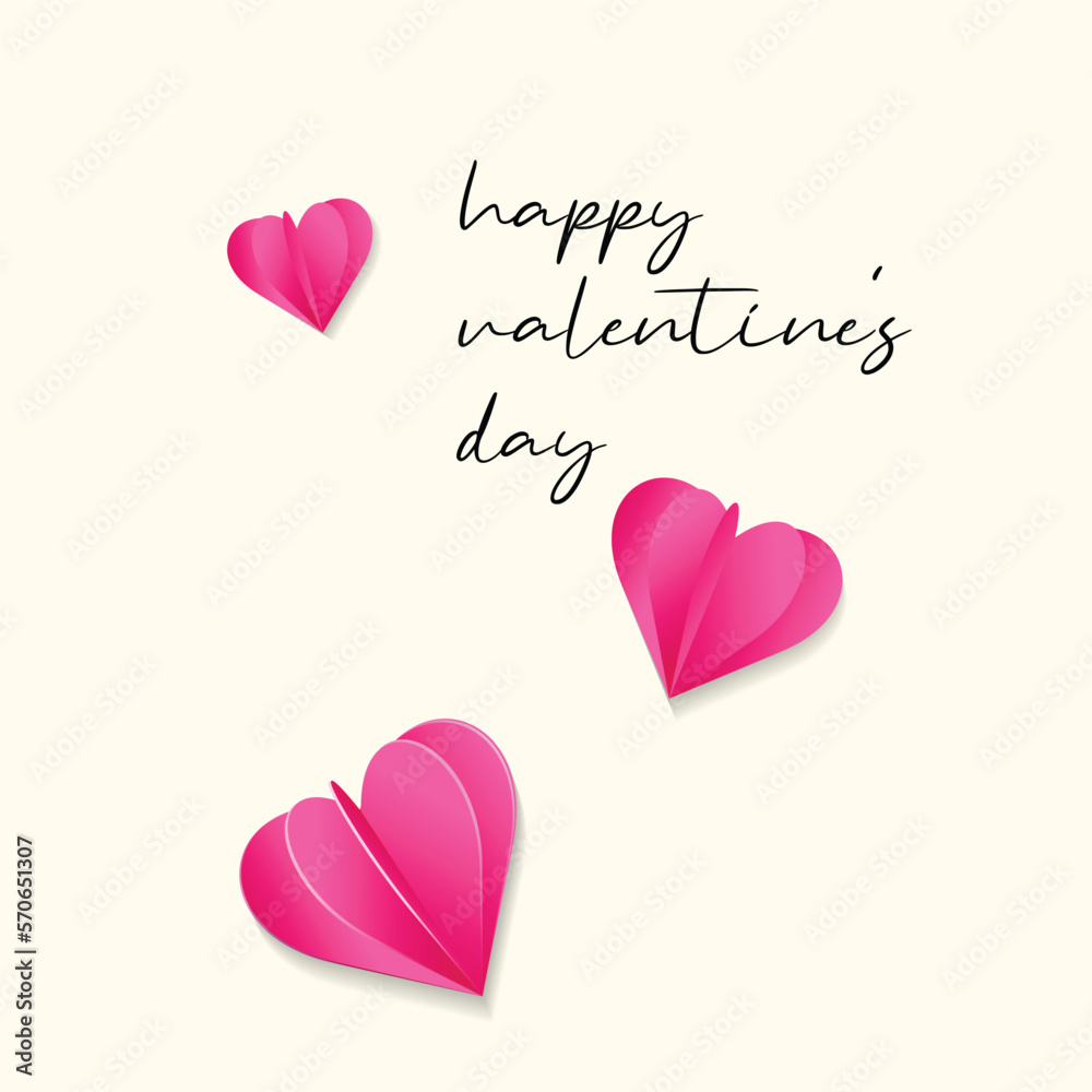 happy valentine day card minimalist vector background
