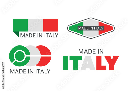 Made in Italy. Collection of Italian logos and stickers.