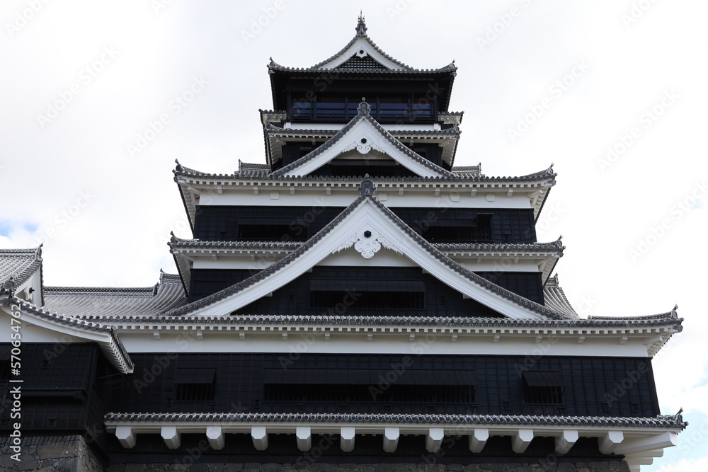 Famous Landscape of Kumamoto Castle in Northern Kyushu, Japan.