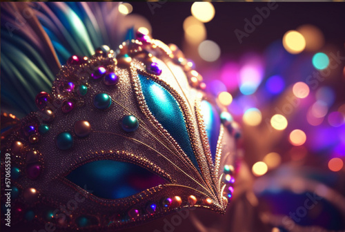 Carnival decoration - Carnival Mask - Carnival Decoration Background - Generative AI
