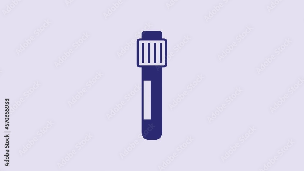 Blue Test tube and flask chemical laboratory test icon isolated on purple background. Laboratory glassware sign. 4K Video motion graphic animation Blue Test tube and flask chemical laboratory test icon isolated on purple background. Laboratory glassware sign. 4K Video motion graphic animation