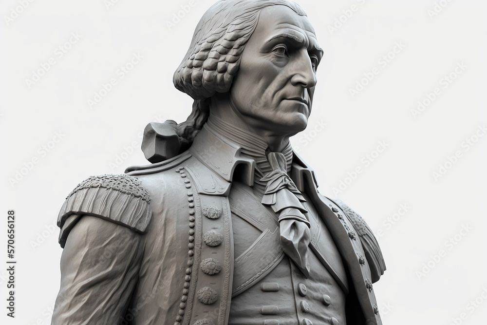 statue of George Washington ,isolated on white background , Generative ai statue of George Washington ,isolated on white background , Generative ai