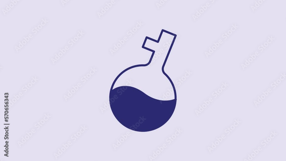 Blue Test tube and flask chemical laboratory test icon isolated on purple background. Laboratory glassware sign. 4K Video motion graphic animation Blue Test tube and flask chemical laboratory test icon isolated on purple background. Laboratory glassware sign. 4K Video motion graphic animation