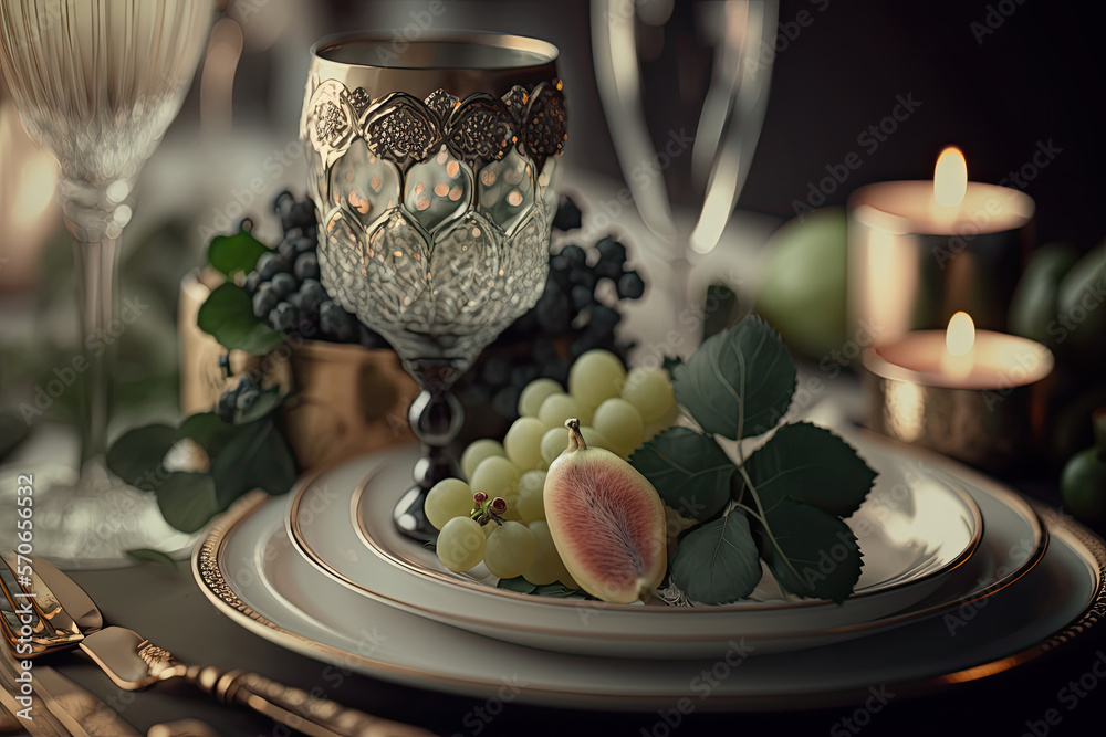 Naklejka premium Elegant Wedding background. Illustration Generative AI