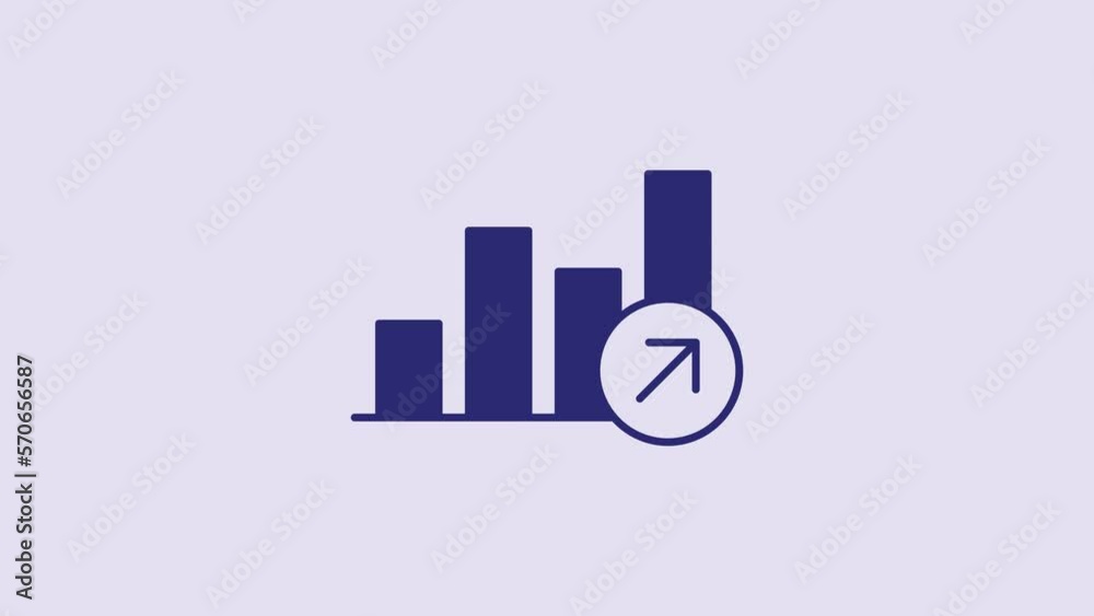 Blue Financial growth increase icon isolated on purple background. Increasing revenue. 4K Video motion graphic animation Blue Financial growth increase icon isolated on purple background. Increasing revenue. 4K Video motion graphic animation