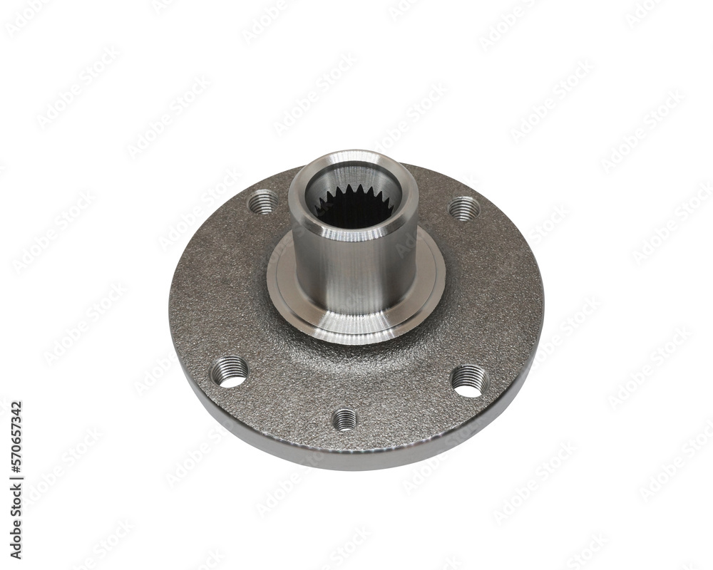 the wheel hub isolated on a white background. automotive brake system spare part the wheel hub isolated on a white background. automotive brake system spare part