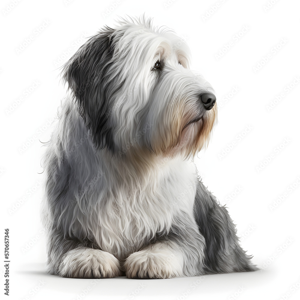 Portrait of schnauzer, dog on white background, Dog isolated on white backdrop - AI Generative.