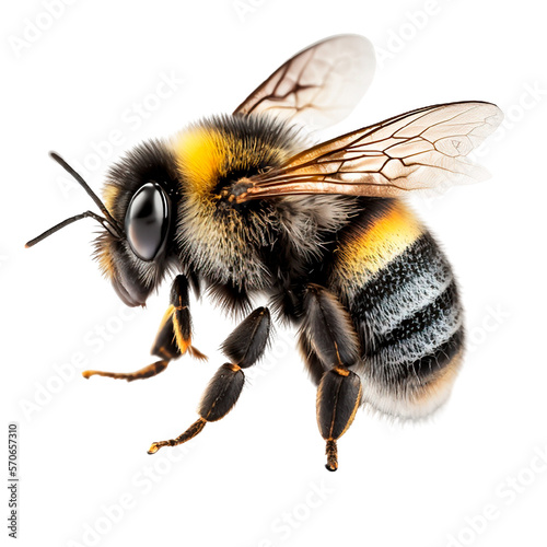 beautiful bee on a transparent background