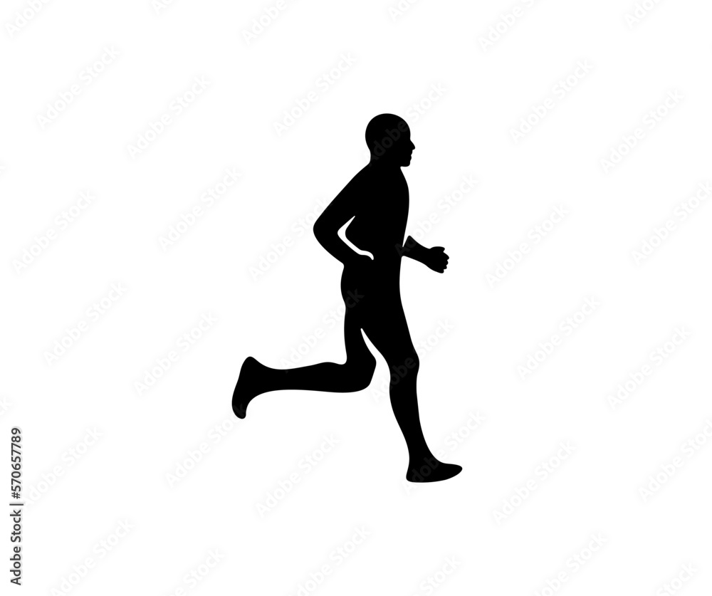 Runner, athlete, running, sport and sporty, silhouette and graphic design. Fitness, athletics, run, marathon run, sprinting and jogging, vector design and illustration