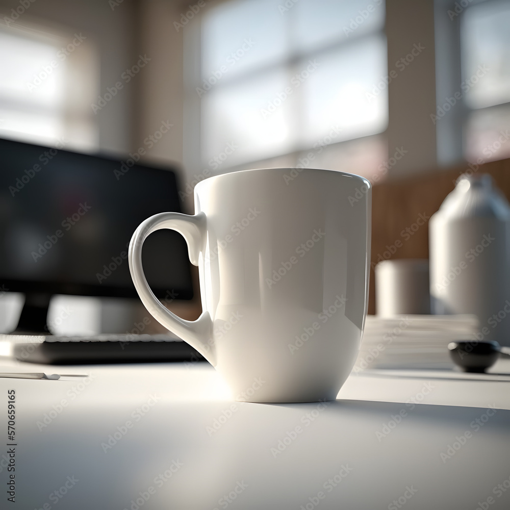 standard white coffee cup, Generative AI standard white coffee cup, Generative AI